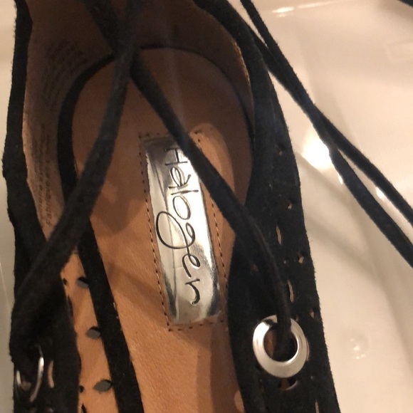 Halogen Lace Up Leather Cut Out Ballerina Flats Size 6 - Picture 3 of 7